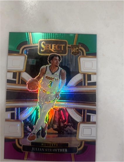2023-24 Panini Select Concourse Green White Purple Prizm Julian Strawther — front