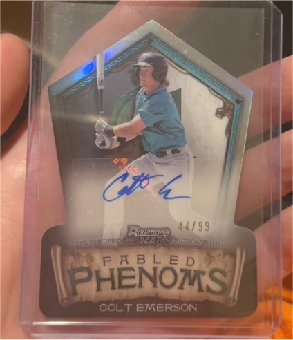 2024 Bowman's Best Fabled Phenoms Die Cut Auto #FPA-CE Colt Emerson — front