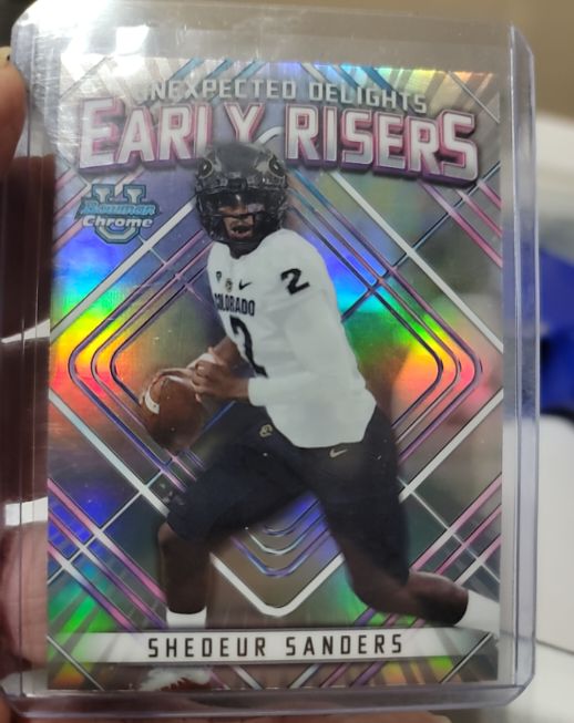 2023 Bowman Chrome Unexpected Delights Early Risers #ER-4 Shedeur Sanders — front