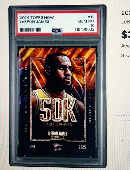 2024 Topps Now #12 LeBron James 50K Career Points — front