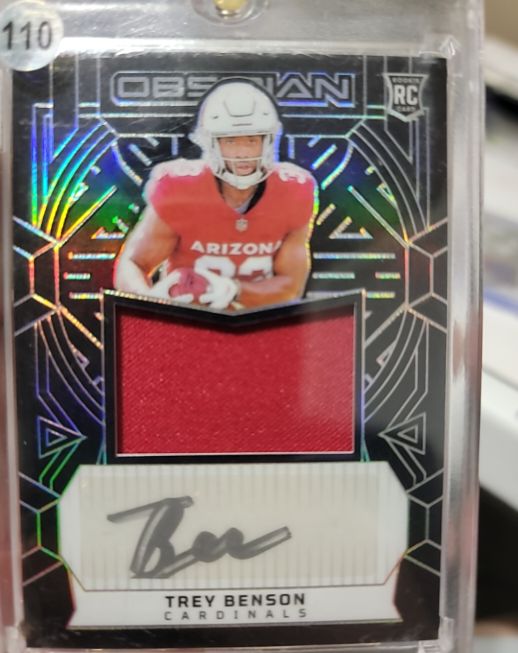 2024 Panini Obsidian #219 Trey Benson Rookie Jumbo Jersey Autographs — front