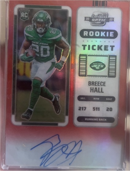 2022 Panini Contenders Optic Rookie Ticket Breece Hall — front