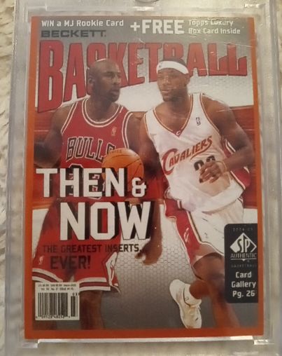 Beckett Basketball March 2005 #176 Michael Jordan & LeBron James Then & Now Cover Card — front