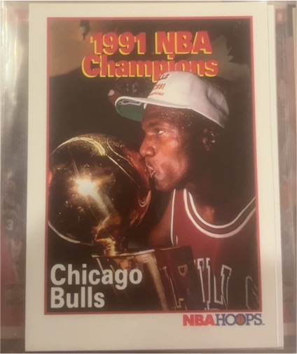 1991-92 NBA Hoops #543 Michael Jordan 1991 NBA Champions Chicago Bulls — front