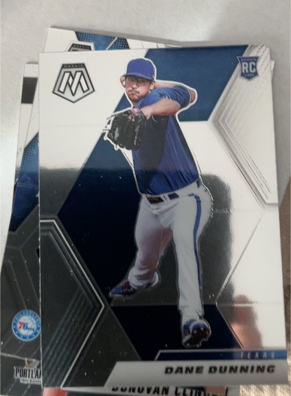 2021 Panini Mosaic #222 Dane Dunning Silver Prizm RC — front