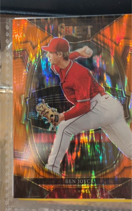 2023 Panini Select #77 Ben Joyce Orange Flash Prizm — front