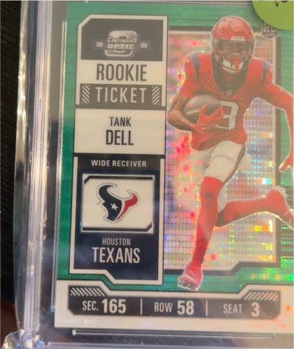 2023 Panini Contenders Optic #93 Tank Dell Rookie Ticket — front