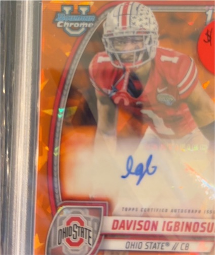 2024 Bowman University Chrome #PA-DIG Davison Igbinosun — front