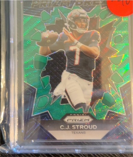 2023 Panini Prizm #PB-6 C.J. Stroud Prizm Break Green Wave Rookie — front