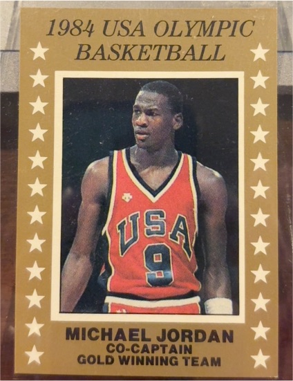 1984 USA Olympic Basketball #9 Michael Jordan — front