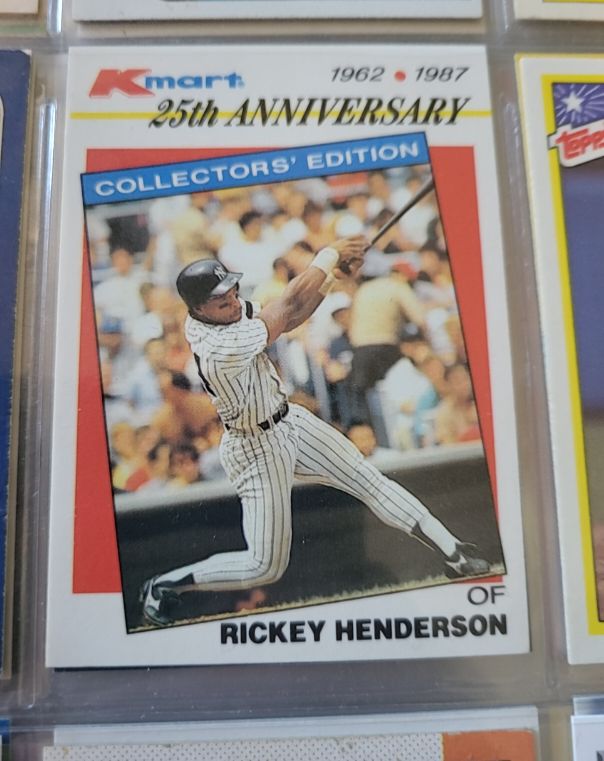 1987 Topps Kmart 25th Anniversary #27 Rickey Henderson — front