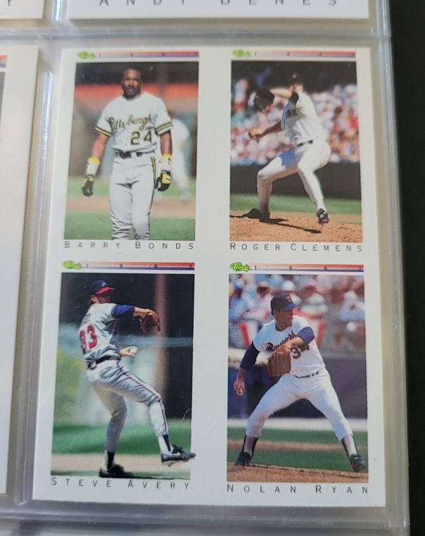 1992 Classic I #NNO Barry Bonds / Roger Clemens / Steve Avery / Nolan Ryan — front