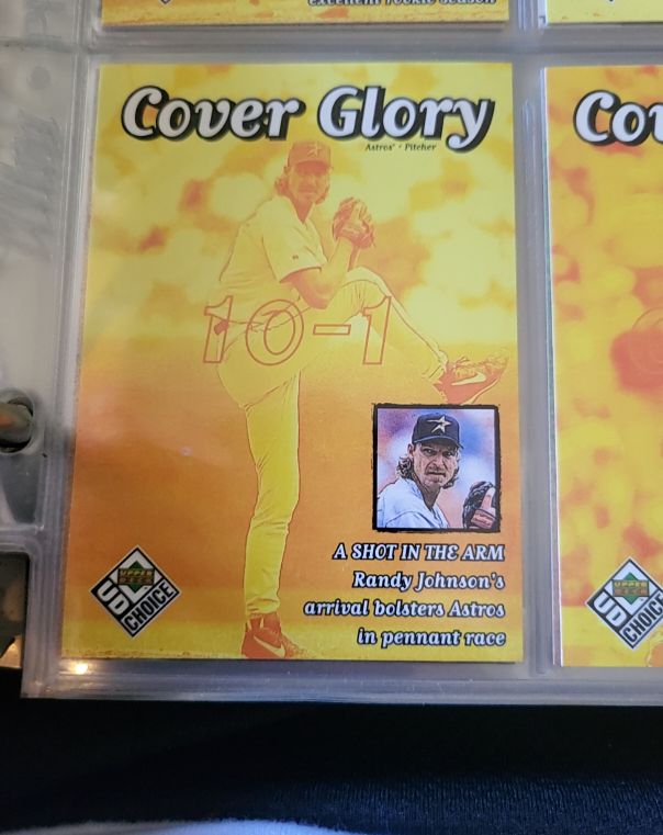 1999 Upper Deck Choice #32 Randy Johnson Cover Glory Houston Astros — front