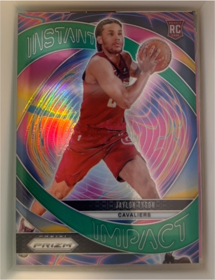 2024-25 Panini Prizm #9 Jaylon Tyson Instant Impact Green Prizm — front