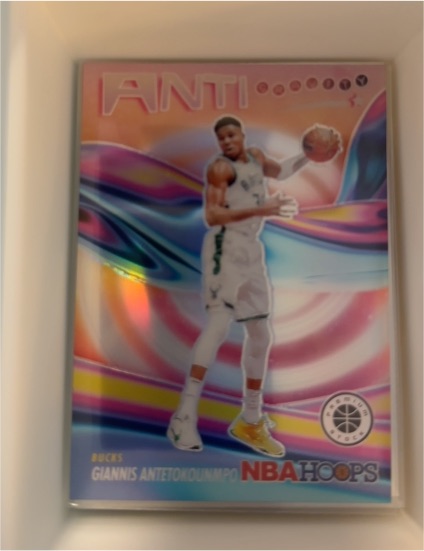 2023-24 Panini NBA Hoops Premium Stock #12 Giannis Antetokounmpo Anti Gravity — front
