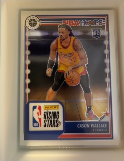 2023-24 Panini NBA Hoops Premium Stock #281 Cason Wallace Rising Stars RC — front