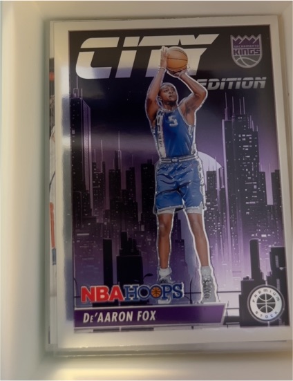 2023-24 Panini NBA Hoops Premium Stock City Edition #24 De'Aaron Fox — front