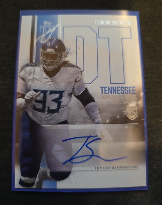 2024 Topps Signature Class #RCA-TSW T'Vondre Sweat Rookie Class Auto — front