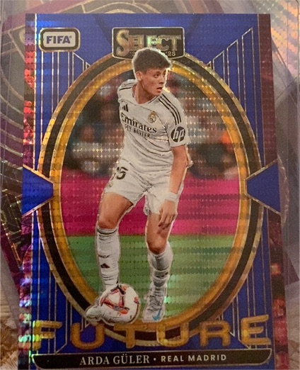 2024-25 Panini Select FIFA #18 Arda Güler Future Blue Pulsar Prizm — front