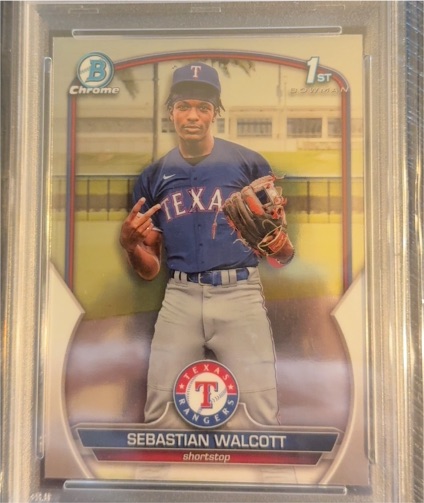 2023 Bowman Chrome #BCP-189 Sebastian Walcott — front