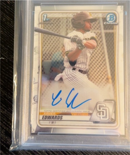 2020 Bowman Chrome Prospects Autographs #CPA-XE Xavier Edwards — front