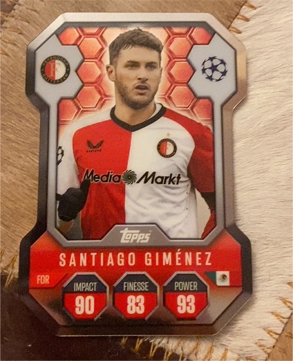 2024 Topps Match Attax Champions League Chrome Shield #SH13 Santiago Giménez — front