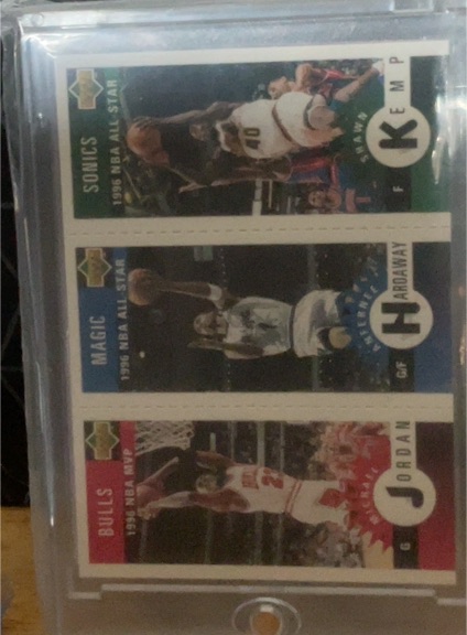 1996 Upper Deck Collector's Choice Mini #M11 Michael Jordan / Hardaway / Kemp — front