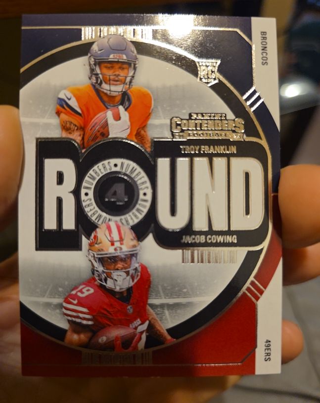 2024 Panini Contenders #15 Troy Franklin/Jacob Cowing Round Numbers — front