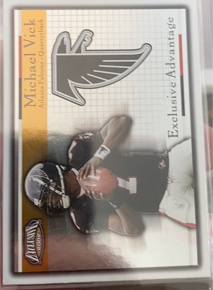 2002 Pacific Exclusive Advantage #1 Michael Vick — front