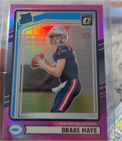 2024 Panini Donruss Optic Preview Pink Prizm #379 Drake Maye — front