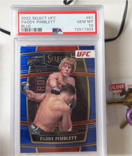 2022 Panini Select UFC #61 Paddy Pimblett Blue Prizm Rookie Card — front