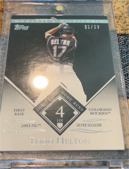 2007 Topps Moments & Milestones #01/29 Todd Helton — front