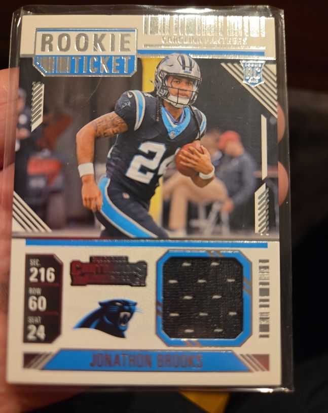 2024 Panini Contenders Rookie Ticket Swatch #RTS-JBS Jonathon Brooks — front