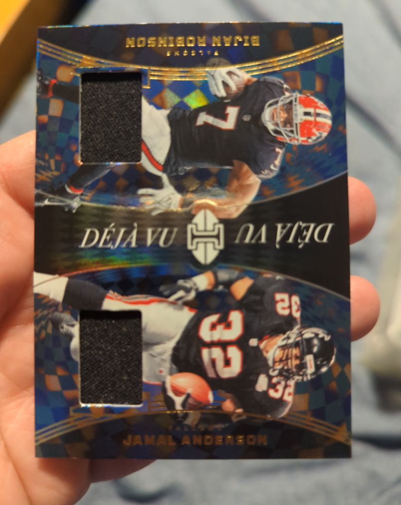 2024 Panini Illusions Deja Vu Dual Relic Bijan Robinson/Jamal Anderson — front