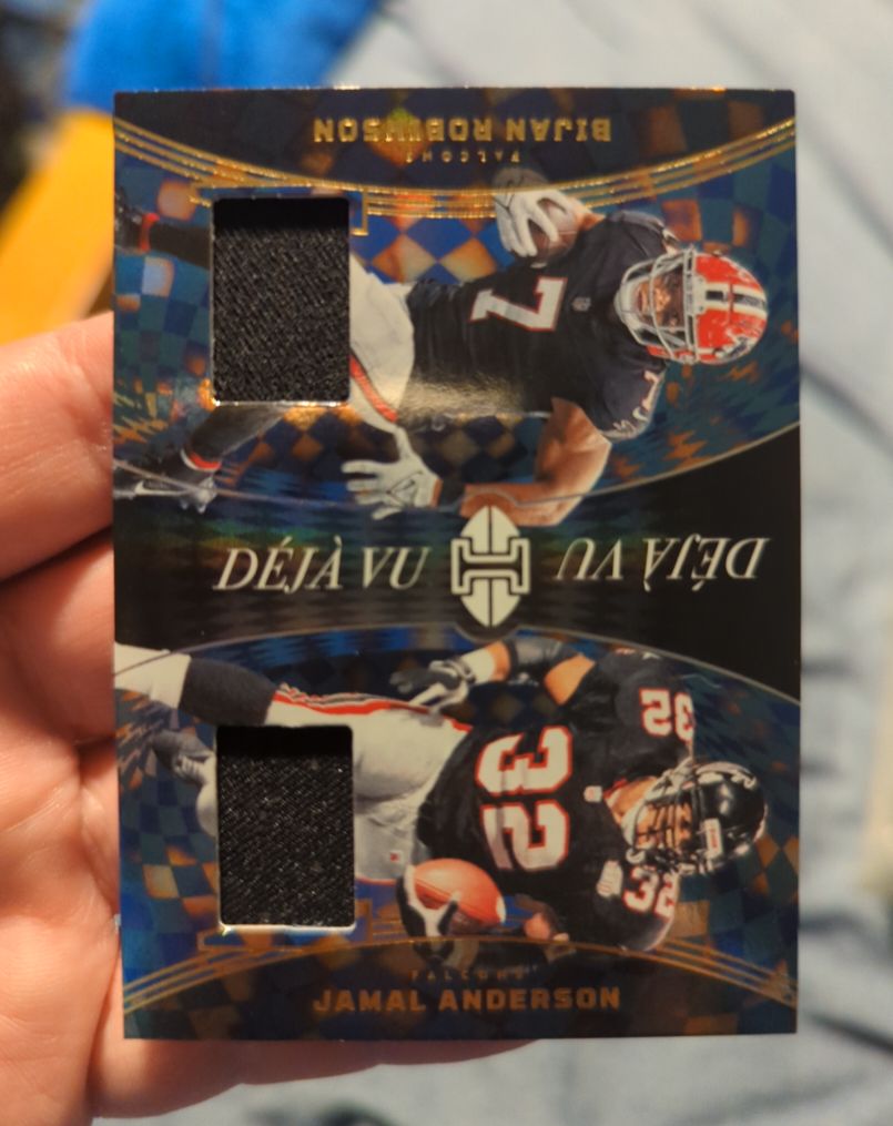 2024 Panini Illusions Deja Vu Dual Relic Bijan Robinson/Jamal Anderson — front