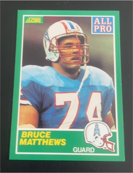 1989 Score #286 Bruce Matthews — front