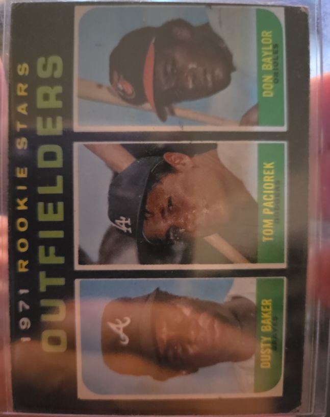 1971 Topps Rookie Stars Outfielders Don Baylor / Tom Paciorek / Dusty Baker — front