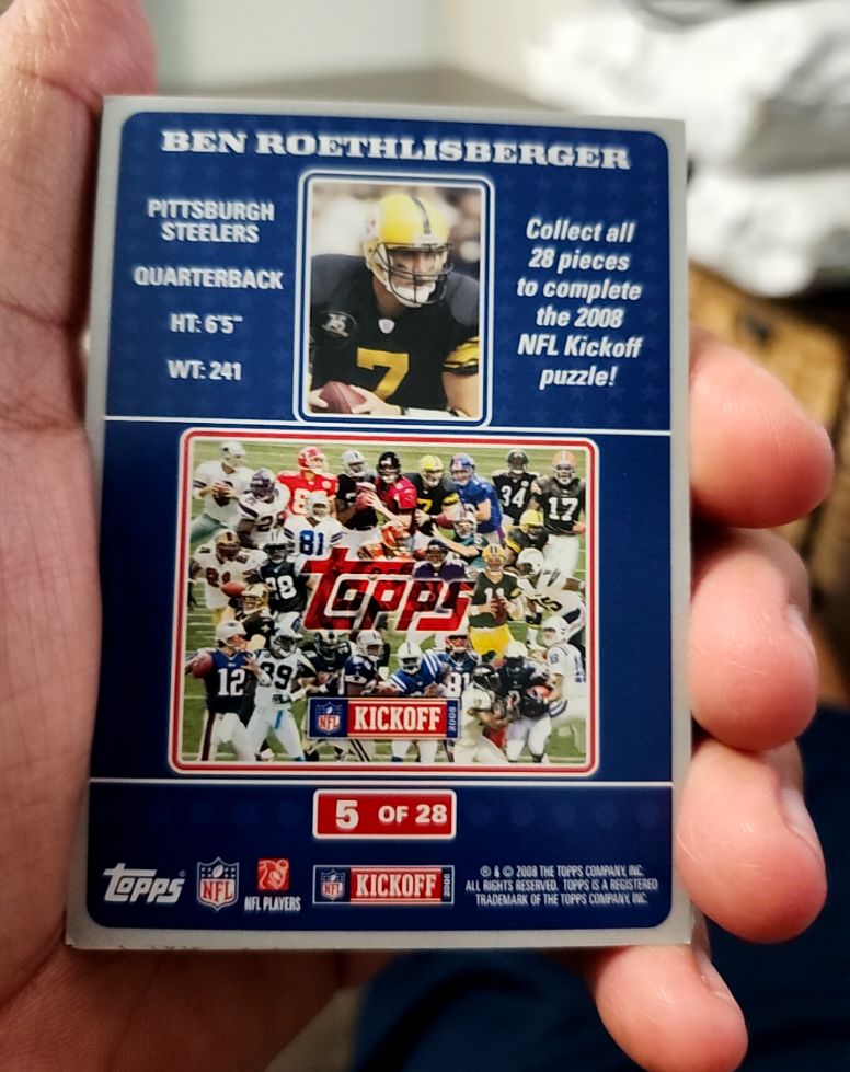 2008 Topps Kickoff Puzzle #5 Ben Roethlisberger — front