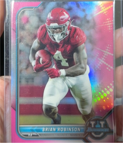 2022 Bowman University Chrome Pink Refractor #100 Brian Robinson — front