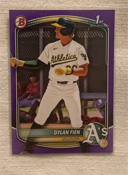 2025 Bowman Prospects Purple #BP-47 Dylan Fien — front