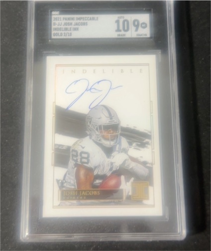 2021 Panini Impeccable Indelible Ink #II-JJ Josh Jacobs — front
