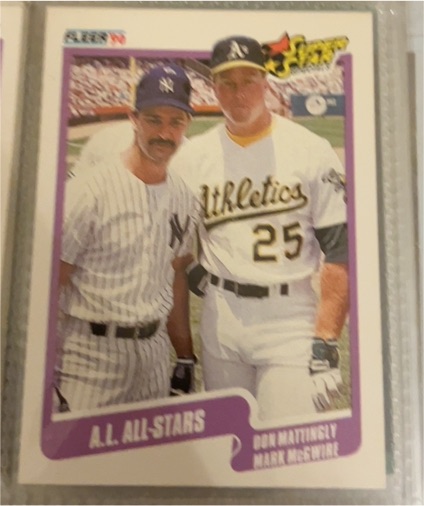 1990 Fleer #638 Don Mattingly / Mark McGwire A.L. All-Stars — front