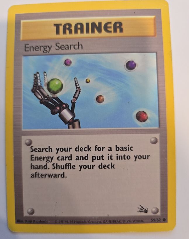 1999 Pokemon Fossil #59 Energy Search — front