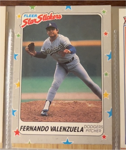 1988 Fleer Star Stickers #94 Fernando Valenzuela — front
