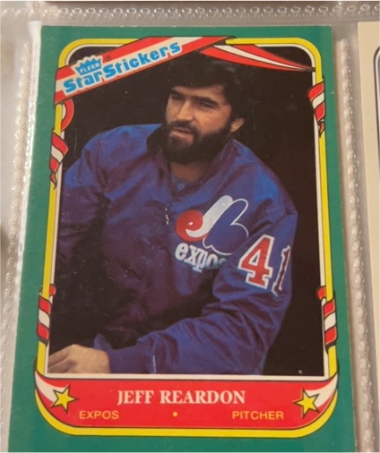 1987 Fleer Star Stickers #98 Jeff Reardon — front