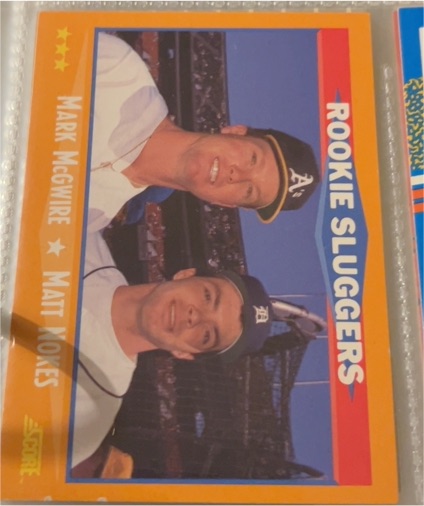 1988 Score #648 Mark McGwire / Matt Nokes Rookie Sluggers — front