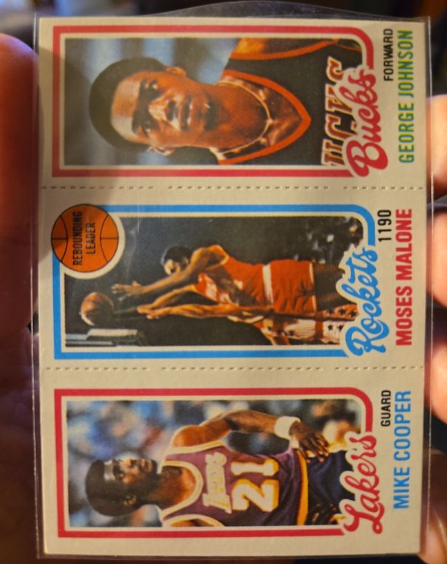 1980-81 Topps #103 / 119 / 148 Mike Cooper / Moses Malone / George Johnson — front