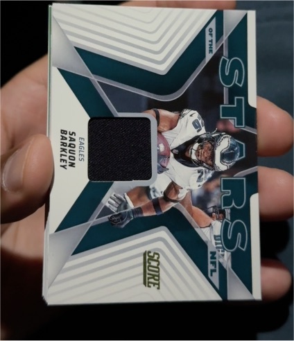 2025 Panini Score Stars of The NFL Saquon Barkley Jersey Relic — front