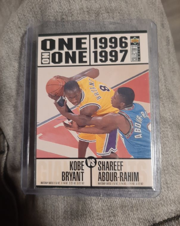 1996-97 Upper Deck Collector's Choice One on One #361 Kobe Bryant vs Shareef Abdur-Rahim — front