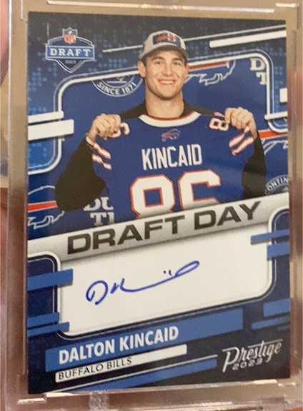 2023 Panini Prestige Draft Day Signatures #DDS-DK Dalton Kincaid — front
